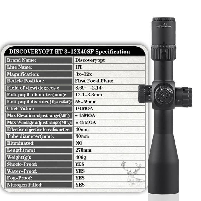 Discovery Scope HT 3-12x40 SF FFP - Scopes