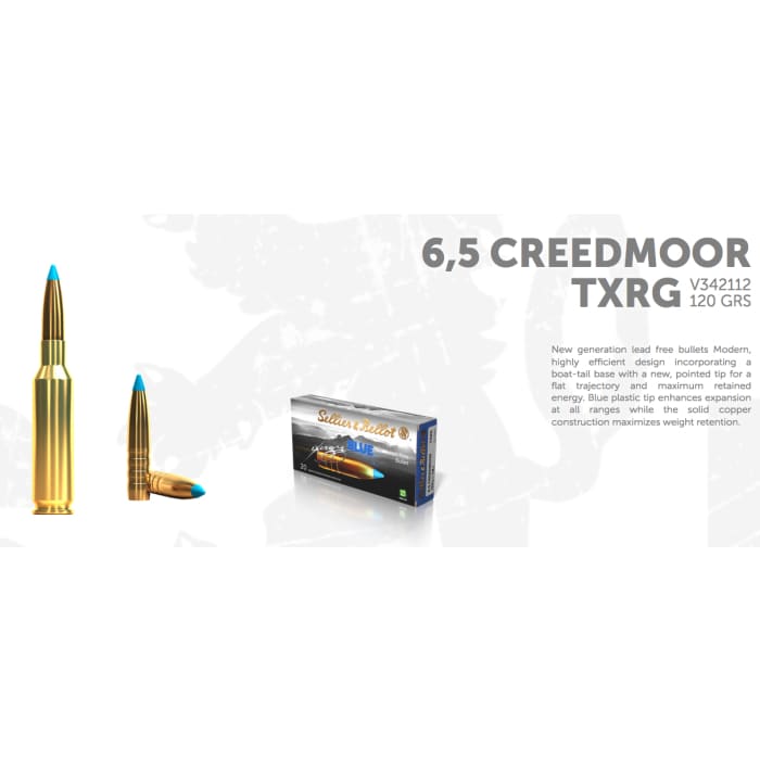 eXERGY BLUE 6.5 CREEDMOOR 120 gr TXRG LEAD FREE SELLIER &