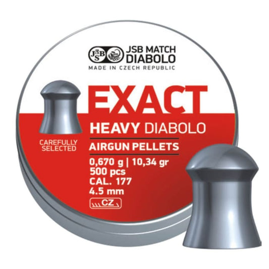 JSB Diabolo Exact Heavy 4.52mm .177 Cal 10.34 Grain Airgun Pellets