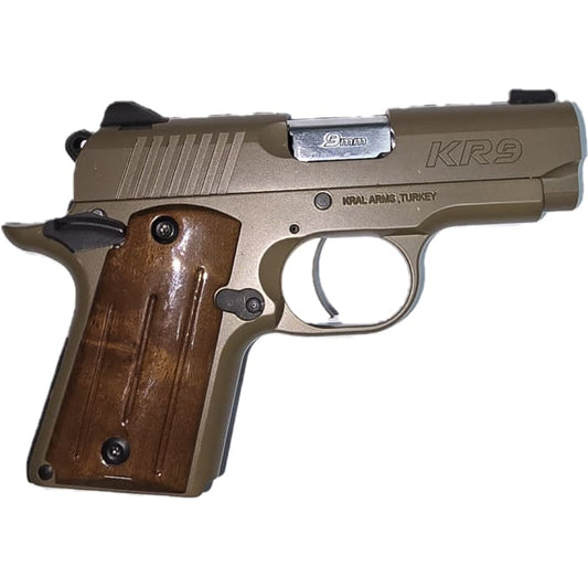 Kral Arms KR9 9X19mm Pistol (FDE WITH WODDEN GRIP)