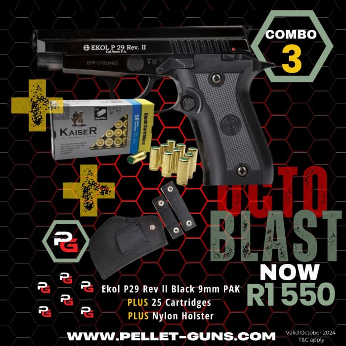 OctoBLAST Combo 3: Ekol P29 Rev ll Black 9mm PAK - Blank