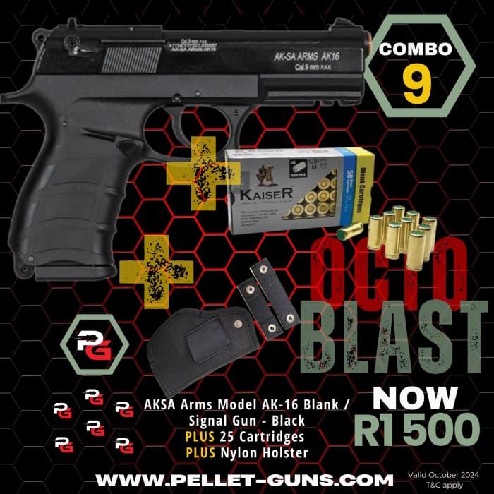 OctoBLAST Combo 9: AKSA Arms Model AK-16 Blank / Signal Gun