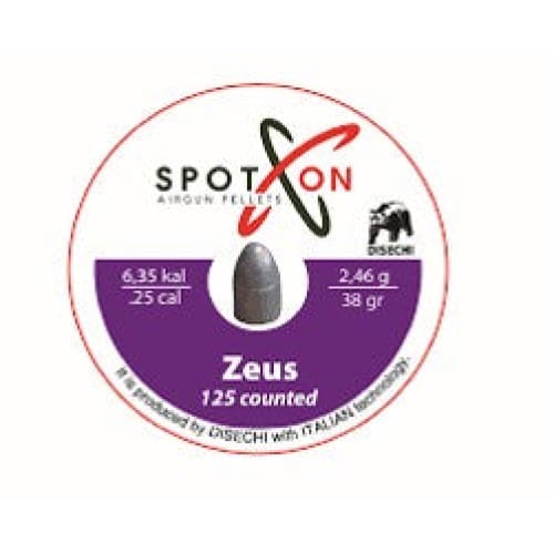 SPOT ON PELLET ZEUS.25 38 GRAIN 125/PK - Pellets