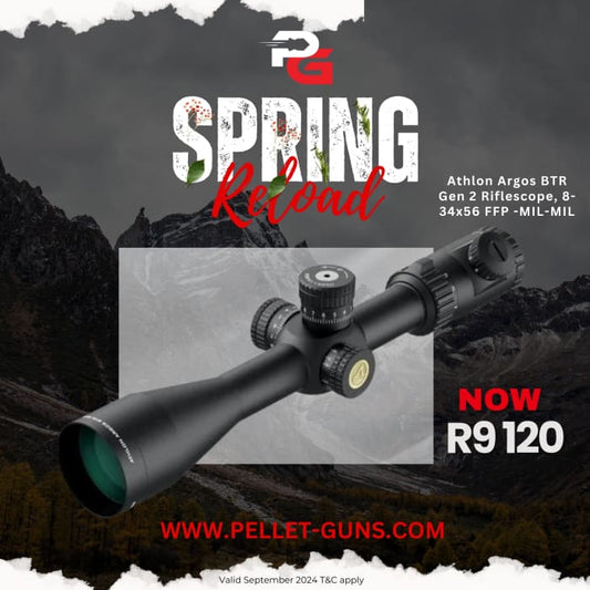 Spring Reload Athlon Argos BTR Gen 2 Riflescope 8-34x56 FFP