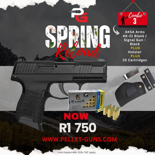 Spring Reload Combo 3: AKSA Arms AK-21 Blank / Signal Gun