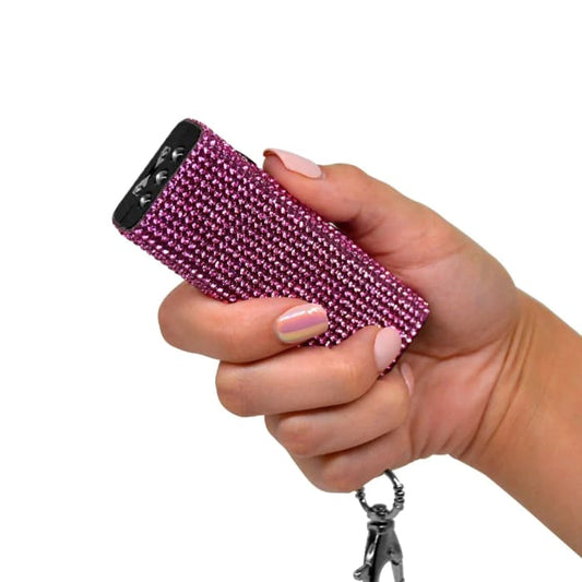 Stun Gun Plus Flashlight With Key Chain - Pink -