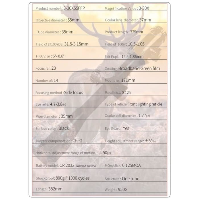 T-EAGLE SCOPE MR 3-30X55 FFP