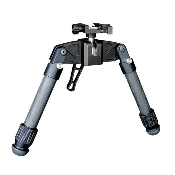 Wide-stance carbon fibre bipod with spike feet included -