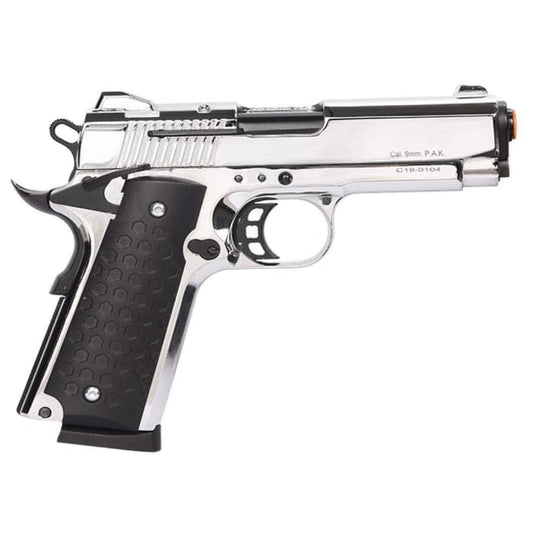 Kuzey 911SX #2   Blank Firing Signal Gun - Silver with Black Grip And Trimming - Pellet-Guns.com