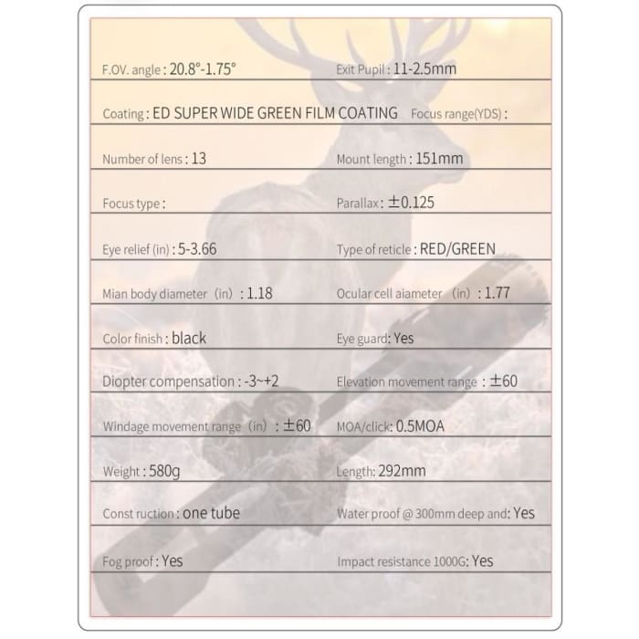 T-EAGLE SCOPE ED 1-12X30 IR