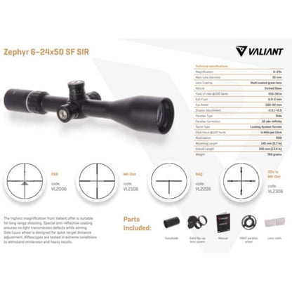 SCOPE - VALIANT ZEPHYR VL2003 5-20X50 SF SIR FBR - Rifle 